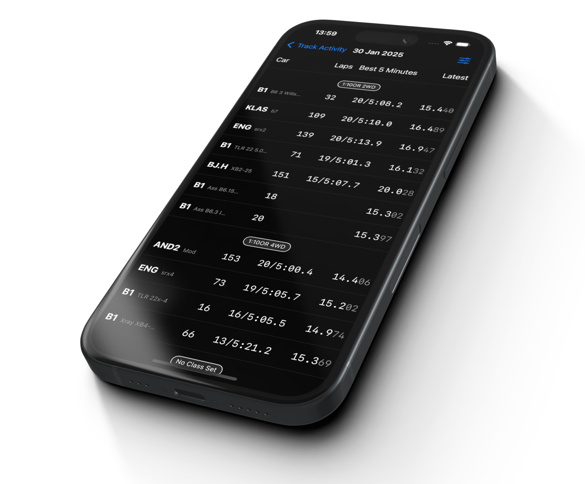 Device showing Track Realtime view in RCTRK iPhone app